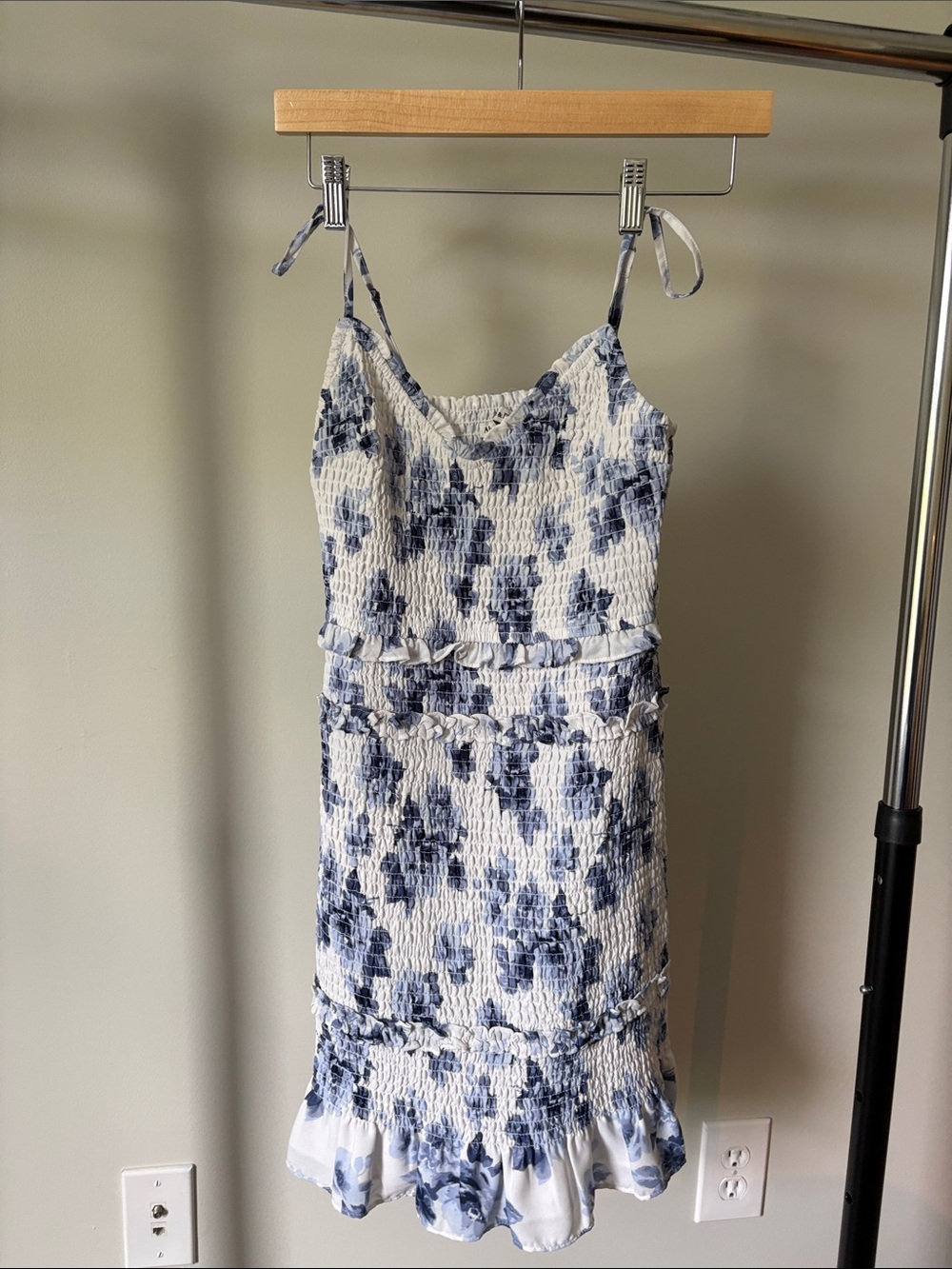 Smocked Blue Floral Dress